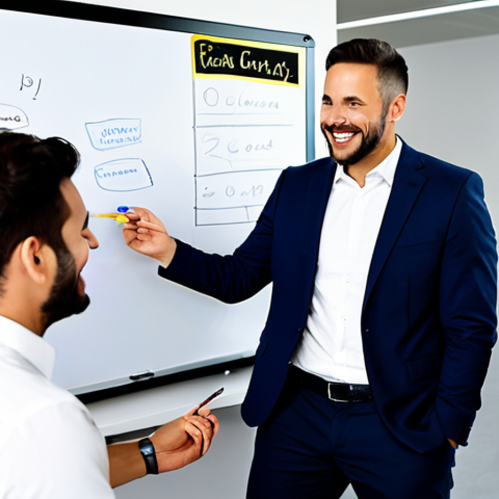Collaborative Brainstorming Session**

"A bright and modern office space. Four colleagues, fully clothed in professional attire, are enthusiastically engaged in a brainstorming session around a whiteboard filled with ideas. Smiles and positive body language are evident. The atmosphere is collaborative and energetic. Safe for work, appropriate content, modest clothing, perfect anatomy, natural proportions, professional, high-quality rendering, family-friendly."

**