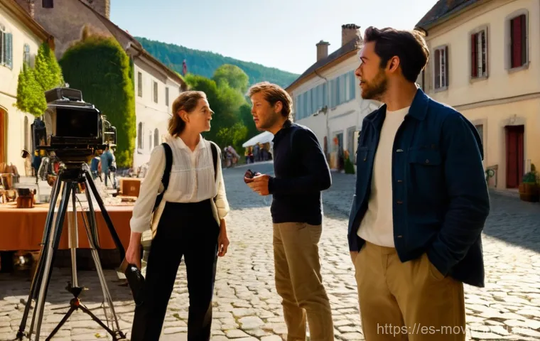 영화 감독 준비 과정 - A young, diverse filmmaker, gender-neutral, is deeply absorbed in writing a script in a quaint, sun-...