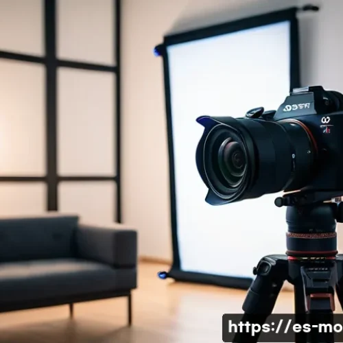 영화 제작 장비 리뷰 - A professional photography and videography studio setup featuring a modern mirrorless camera like th...