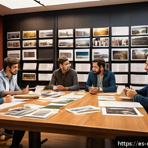 영화 제작 과정의 단계별 설명 - A detailed film production set showing a diverse group of creative professionals collaborating inten...